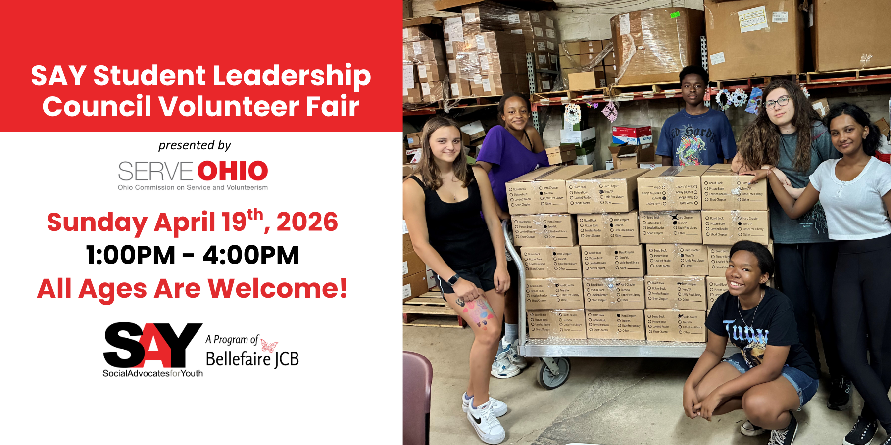 Come find your next volunteer opportunity and make a difference in the community!